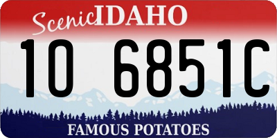 ID license plate 1O6851C