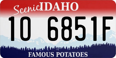 ID license plate 1O6851F