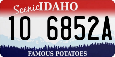 ID license plate 1O6852A