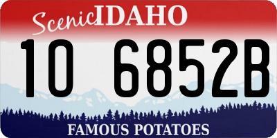 ID license plate 1O6852B