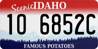 ID license plate 1O6852C
