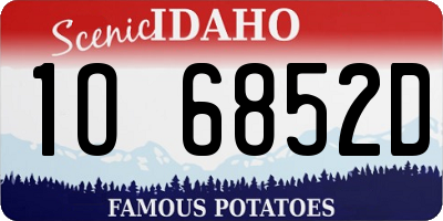 ID license plate 1O6852D