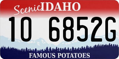 ID license plate 1O6852G