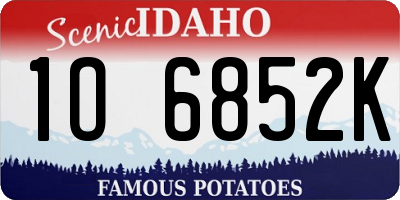 ID license plate 1O6852K