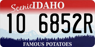 ID license plate 1O6852R