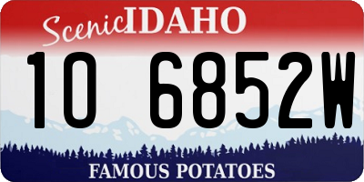 ID license plate 1O6852W