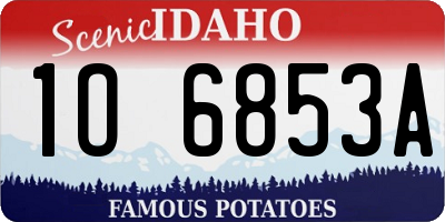 ID license plate 1O6853A