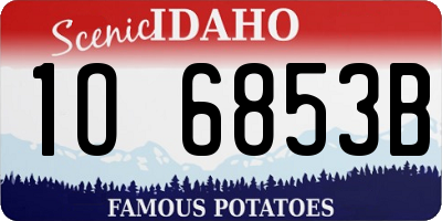 ID license plate 1O6853B
