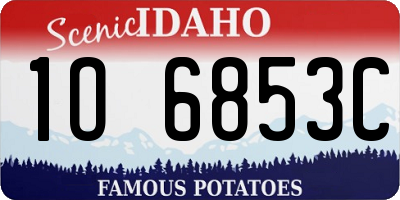 ID license plate 1O6853C
