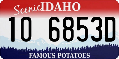 ID license plate 1O6853D