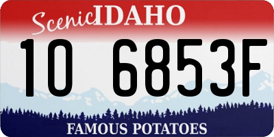 ID license plate 1O6853F