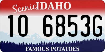 ID license plate 1O6853G