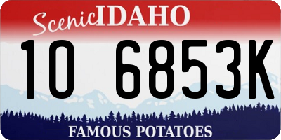 ID license plate 1O6853K