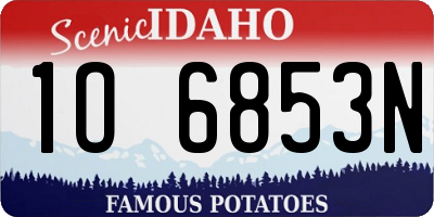 ID license plate 1O6853N