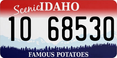 ID license plate 1O6853O