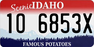 ID license plate 1O6853X