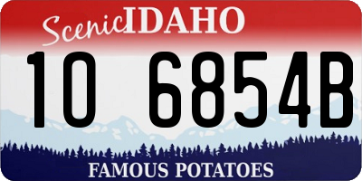 ID license plate 1O6854B