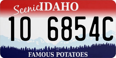 ID license plate 1O6854C