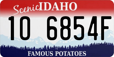ID license plate 1O6854F