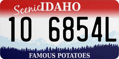 ID license plate 1O6854L