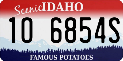 ID license plate 1O6854S