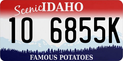 ID license plate 1O6855K