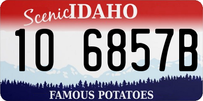 ID license plate 1O6857B
