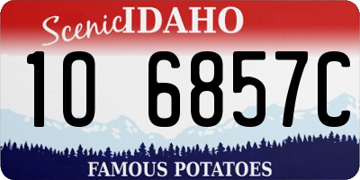 ID license plate 1O6857C