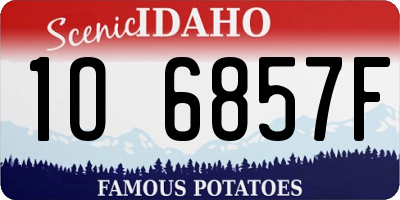 ID license plate 1O6857F