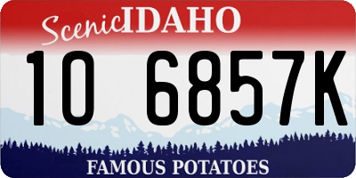 ID license plate 1O6857K