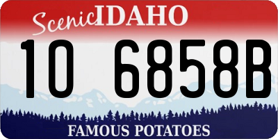 ID license plate 1O6858B
