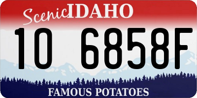 ID license plate 1O6858F