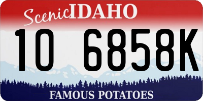 ID license plate 1O6858K
