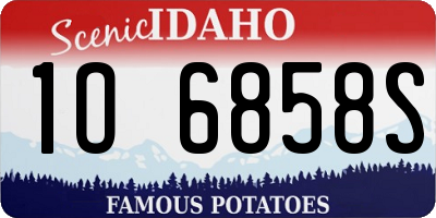 ID license plate 1O6858S