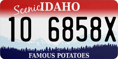 ID license plate 1O6858X
