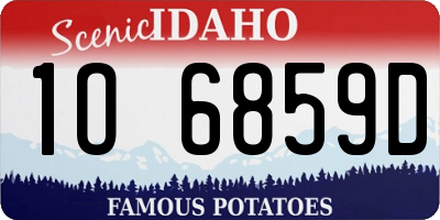 ID license plate 1O6859D