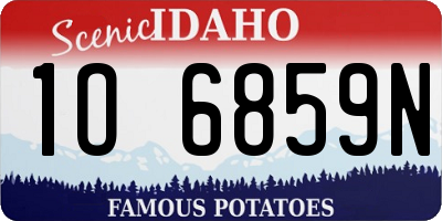 ID license plate 1O6859N