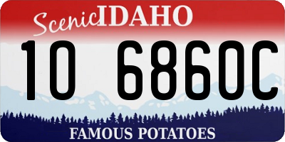 ID license plate 1O6860C