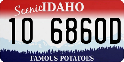 ID license plate 1O6860D