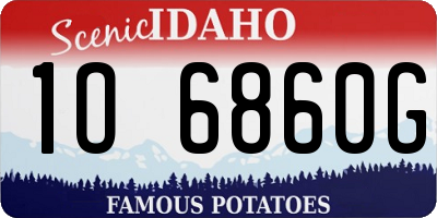 ID license plate 1O6860G