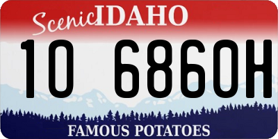 ID license plate 1O6860H