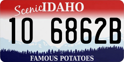 ID license plate 1O6862B