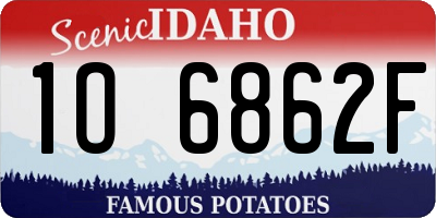 ID license plate 1O6862F