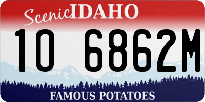 ID license plate 1O6862M
