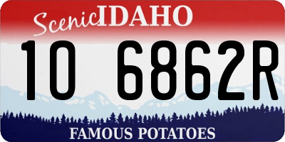 ID license plate 1O6862R