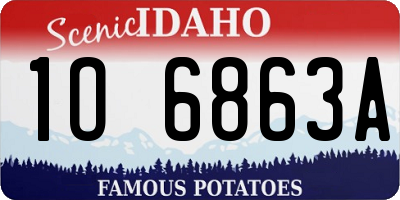 ID license plate 1O6863A