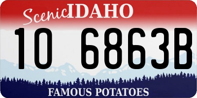 ID license plate 1O6863B