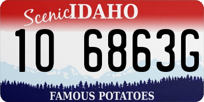 ID license plate 1O6863G