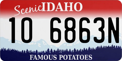 ID license plate 1O6863N