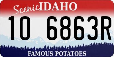 ID license plate 1O6863R